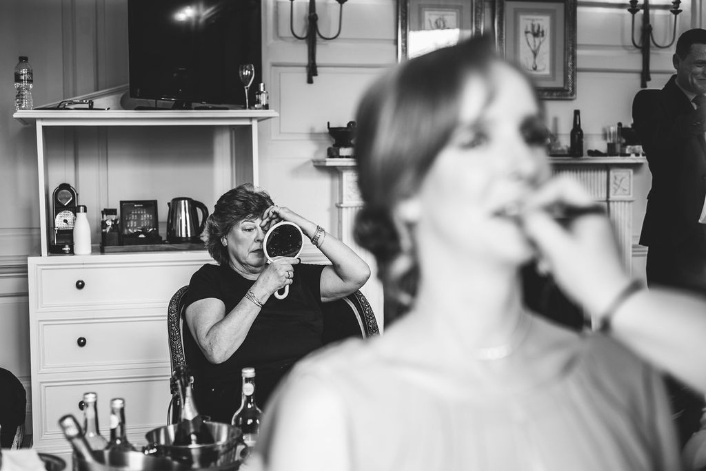 Bridal prep at the Slaughters Manor