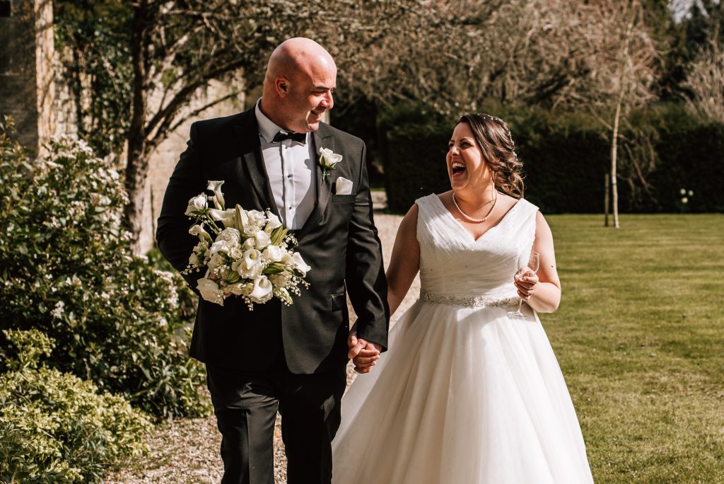 Bride and groom wedding in gloucestershire