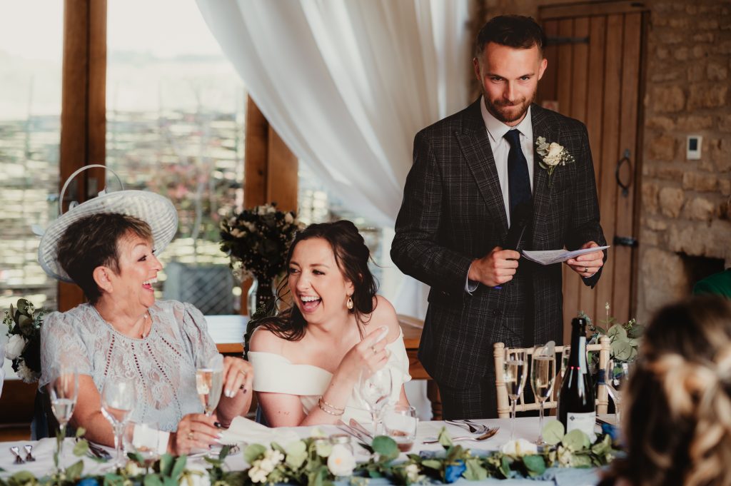 grooms speech at The Barn at Upcote